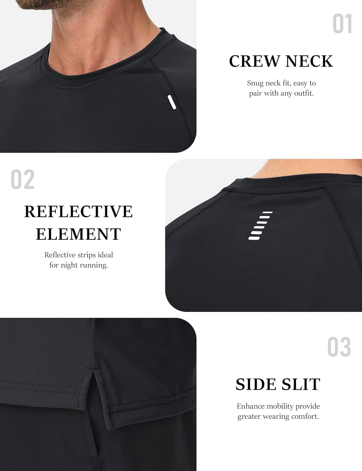 MAGCOMSEN Men'S Dry Fit Shirts Mesh Short Sleeve Athletic Lightweight Workout Performance Hiking Shirt