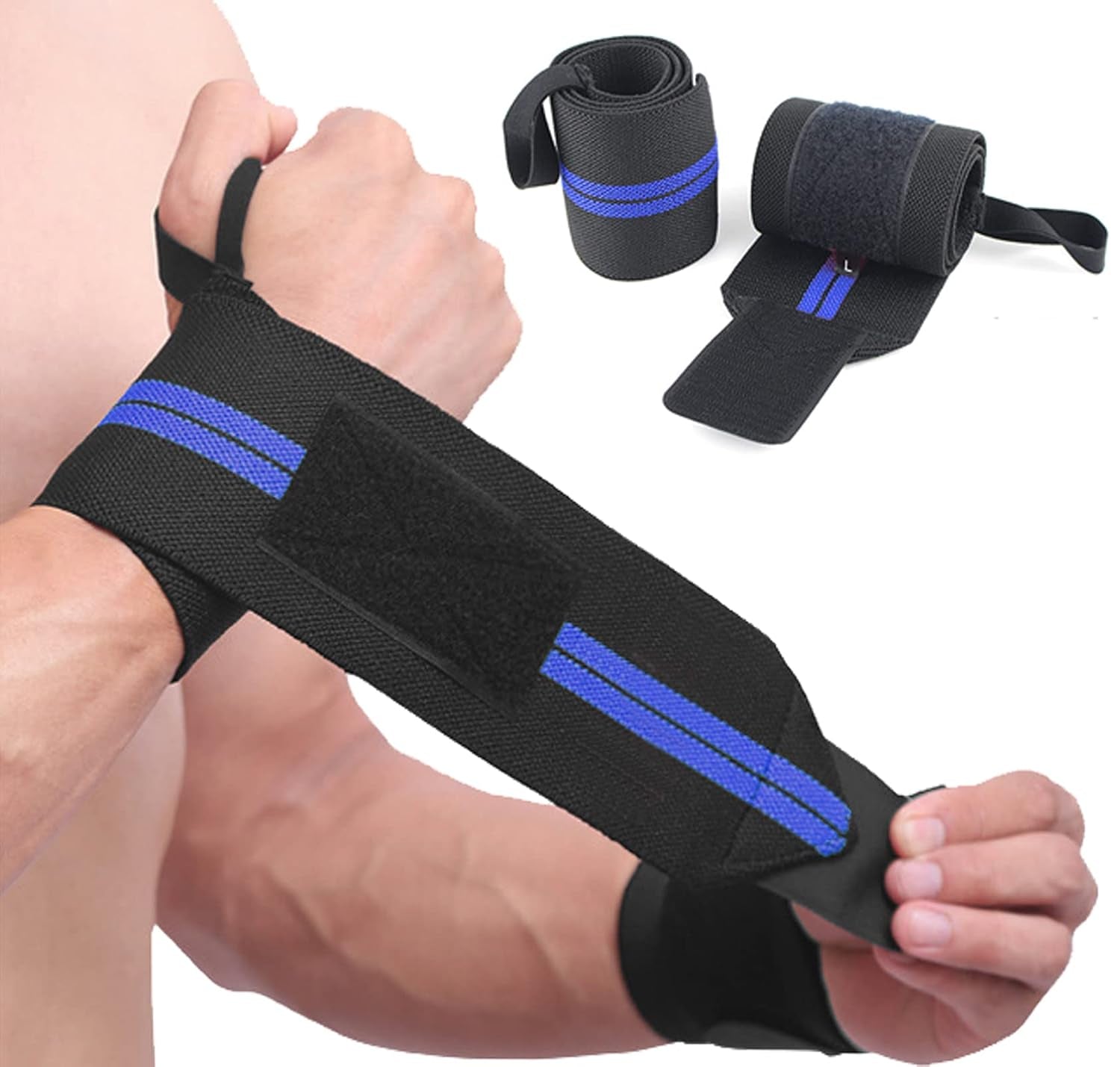 SUJAYU Wrist Wraps, 2 Pack Wrist Brace Wrist Straps for Weightlifting, Wrist Straps Lifting Straps Wrist Weights Carpal Tunnel Wrist Brace, Wrist Brace for Working Out Gym Accessories for Men (Black)