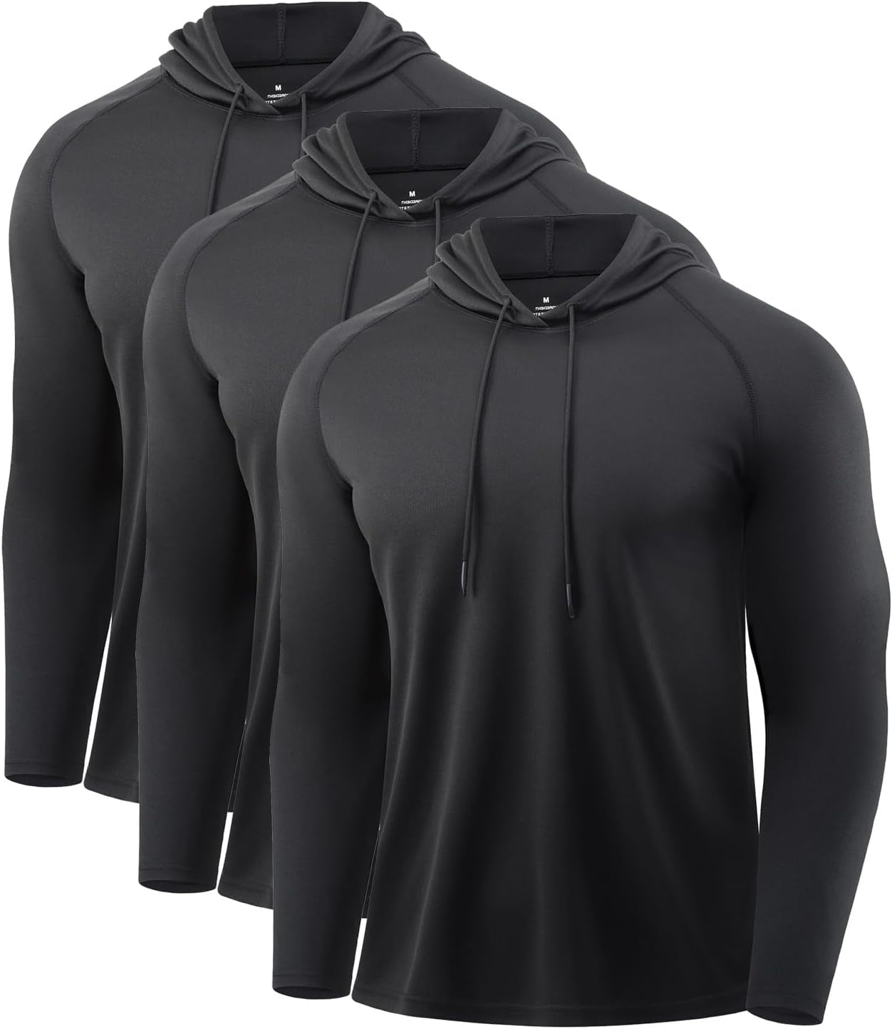 Mens Quick Dry Hoodies Long Sleeve Workout Athletic Gym Hooded Shirts