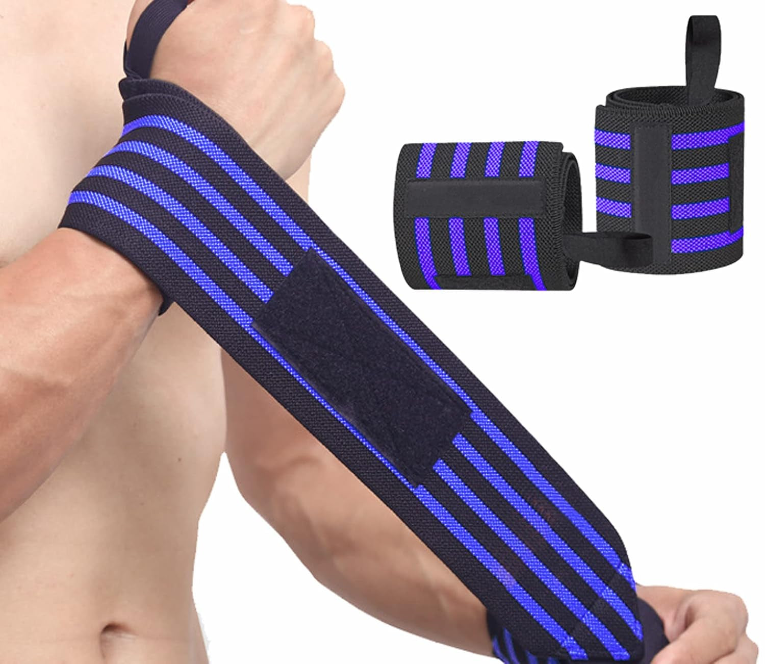 SUJAYU Wrist Wraps, 2 Pack Wrist Brace Wrist Straps for Weightlifting, Wrist Straps Lifting Straps Wrist Weights Carpal Tunnel Wrist Brace, Wrist Brace for Working Out Gym Accessories for Men (Black)