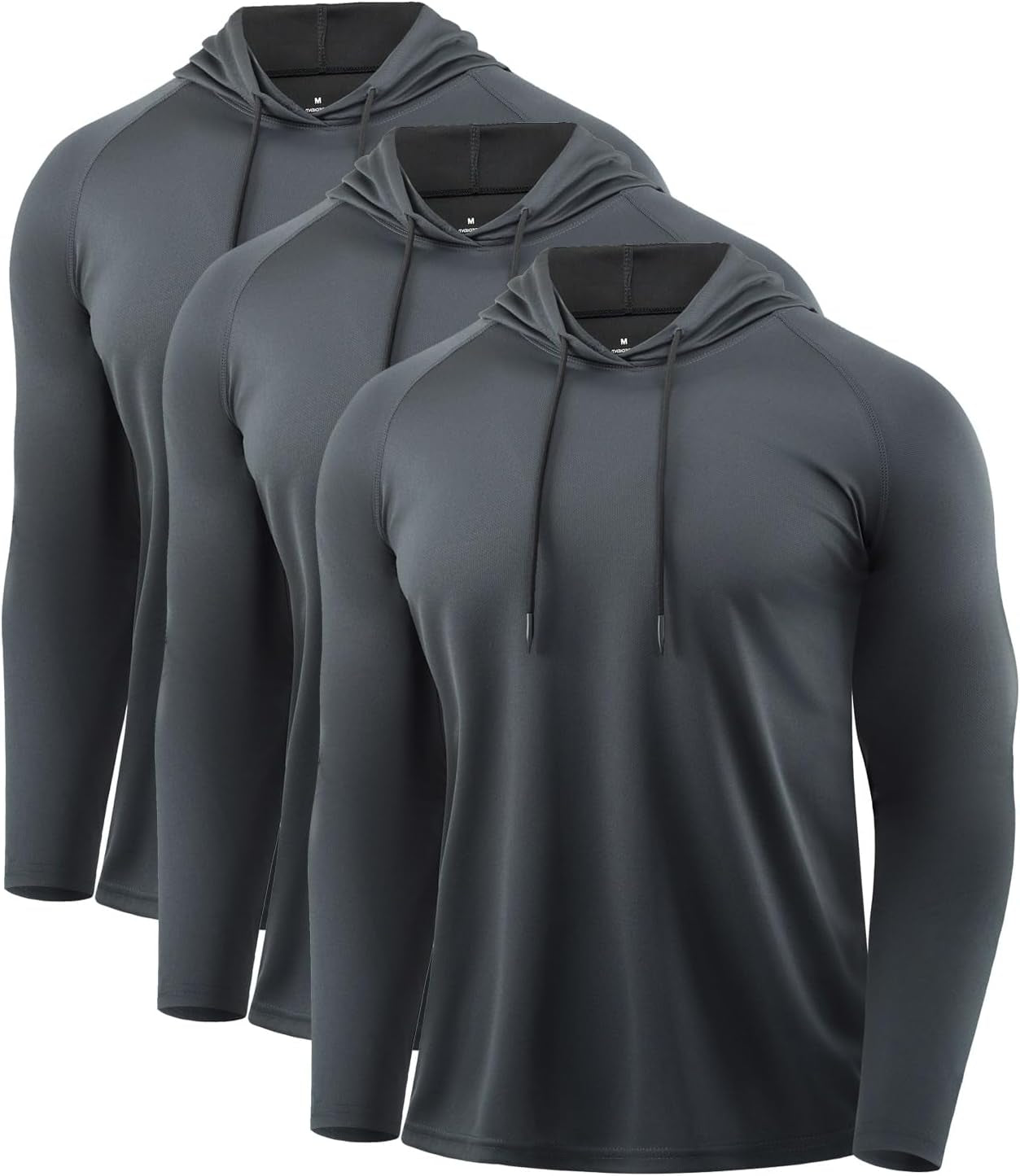 Mens Quick Dry Hoodies Long Sleeve Workout Athletic Gym Hooded Shirts