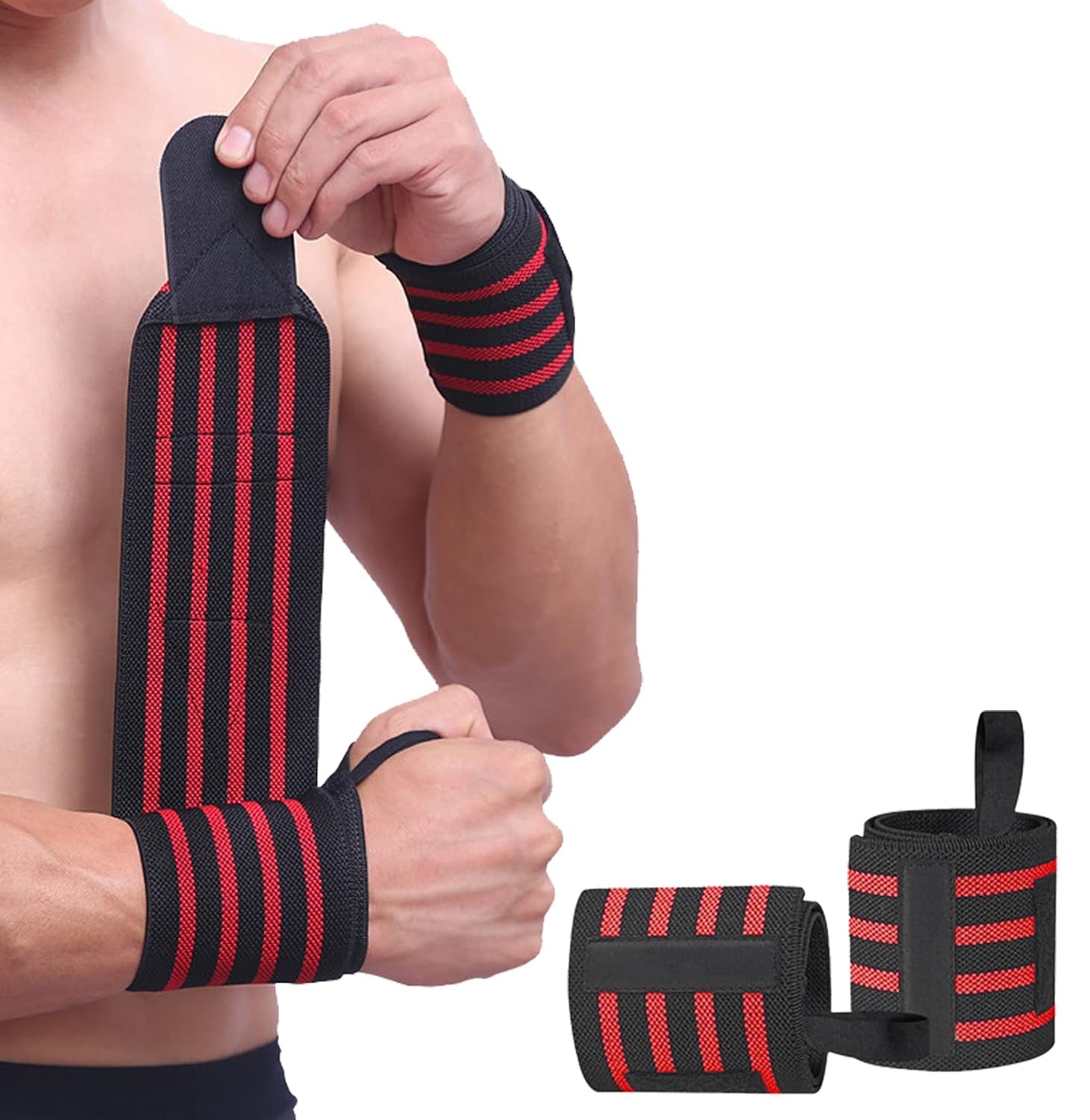 SUJAYU Wrist Wraps, 2 Pack Wrist Brace Wrist Straps for Weightlifting, Wrist Straps Lifting Straps Wrist Weights Carpal Tunnel Wrist Brace, Wrist Brace for Working Out Gym Accessories for Men (Black)