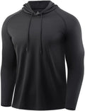 Mens Quick Dry Hoodies Long Sleeve Workout Athletic Gym Hooded Shirts