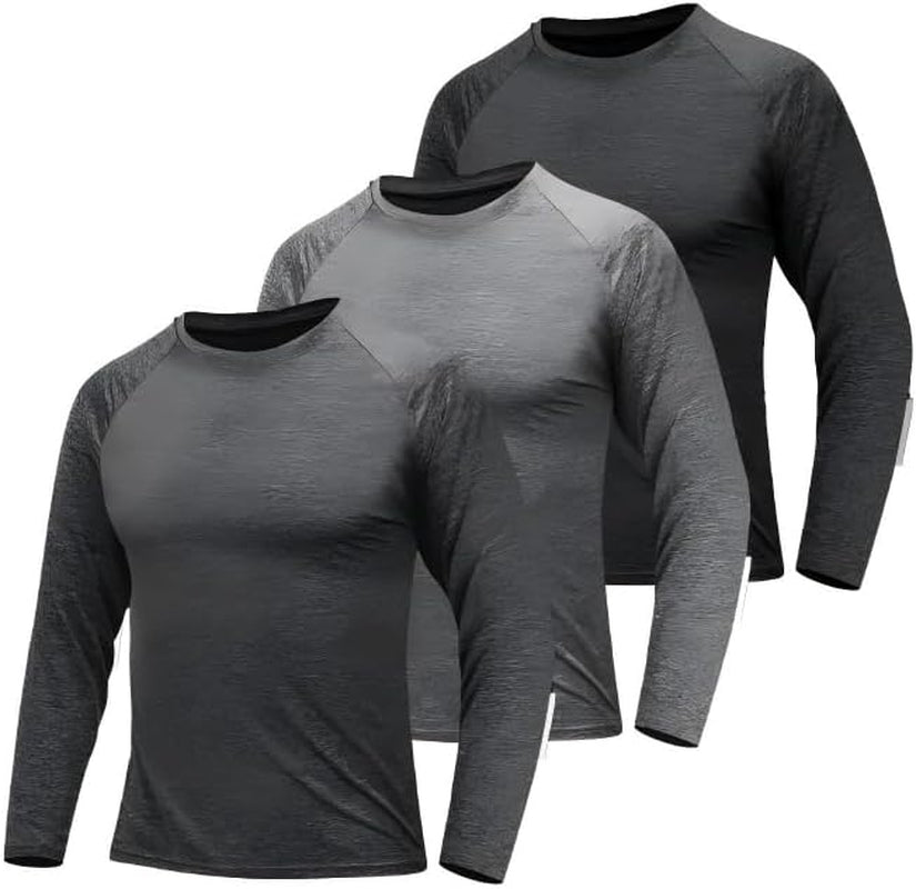 Men'S 1, 3 or 5 Pack Performance Long Sleeve T-Shirts, UPF 50+ Sun Protection Shirts, Athletic Gym Workout Shirts for Running