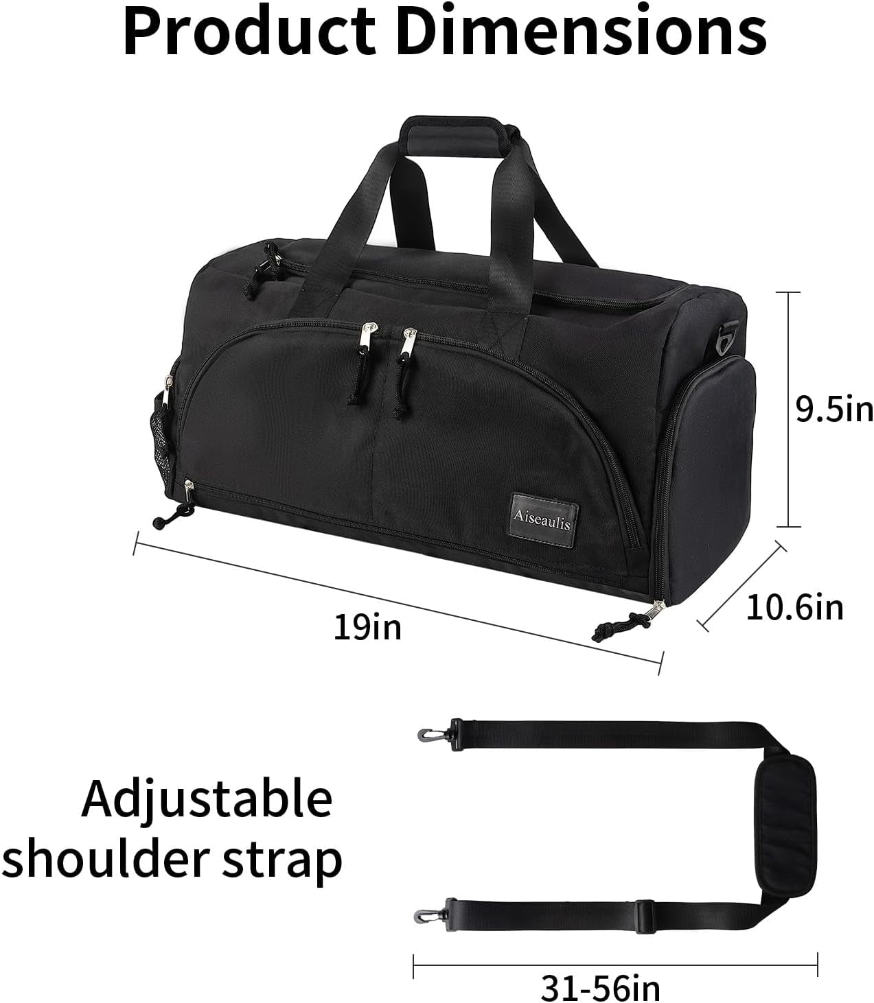 Gym Bag for Men & Women with Shoes Compartment and Wet Pocket Convertible Duffle Bag and Gym Backpack Waterproof Sports Duffel for Travel, Sports, Fitness & Workout
