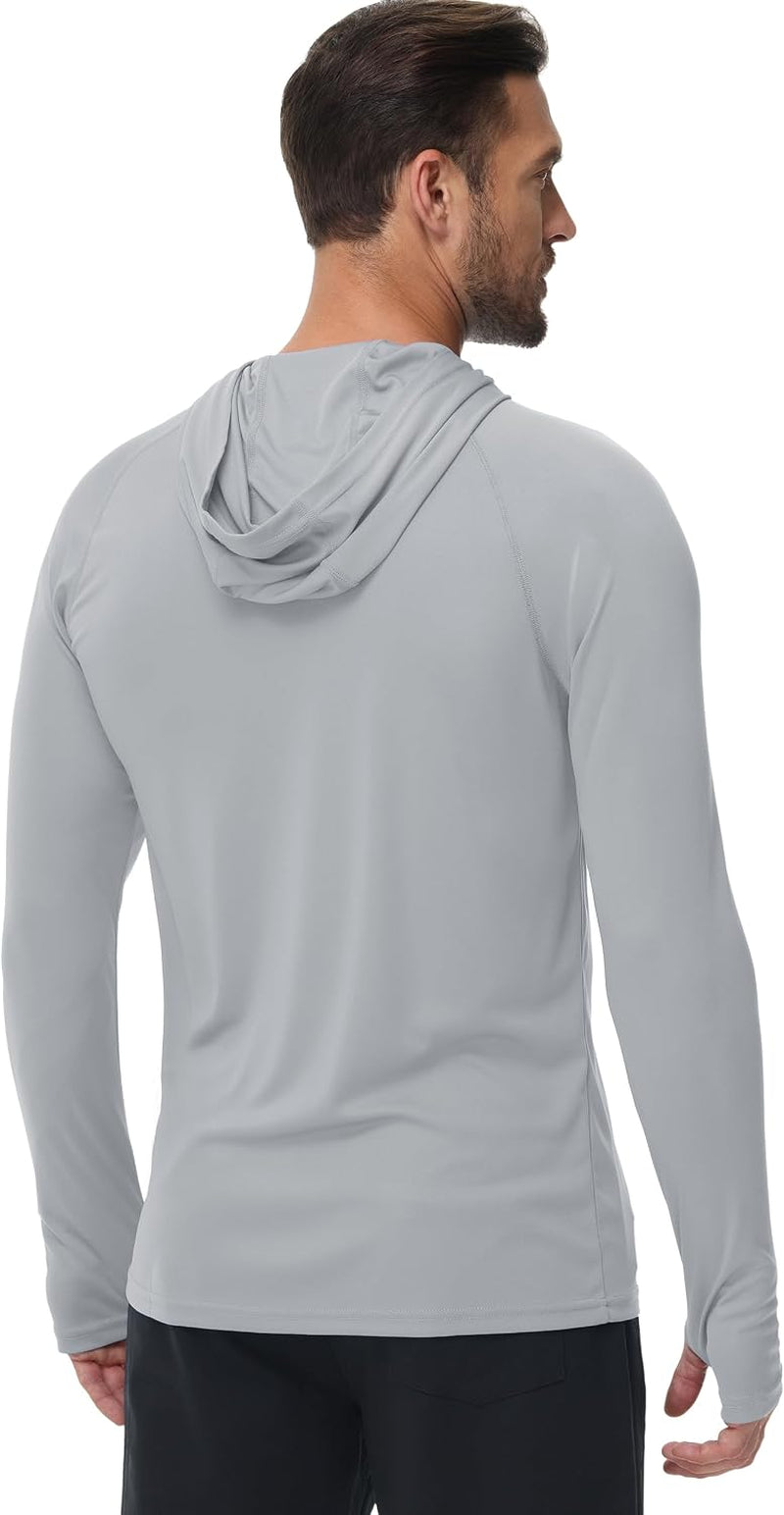 Boladeci Men'S UPF 50+ Sun Protection Lightweight Hoodie Shirts Long Sleeve Fishing Shirt SPF UV Hiking Swim